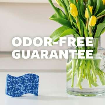 Scotch-Brite Odor Resist Non-Scratch Scrub Sponge, Dishwasher-Safe Kitchen Sponges that Resist Bacterial Odors, Multipurpose Dish Sponge for Gentle Cleaning, 6 Dish Sponges