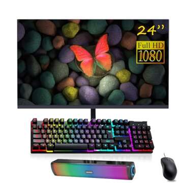 Dell Optiplex 7050 SFF PC Desktop Set with 24" FHD Monitor, RGB Accessories, Intel Core i5, 16GB RAM...