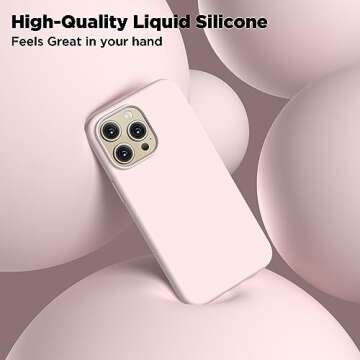 COFFKER Compatible with iPhone 15 Pro Max Case, Liquid Silicone Case, Full Body Shockproof Protective Cover Slim Thin Phone Case with Soft Anti-Scratch Microfiber Lining, 6.7 inch-Lovely Pink