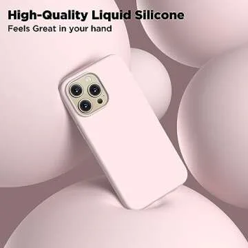 COFFKER Compatible with iPhone 15 Pro Max Case, Liquid Silicone Case, Full Body Shockproof Protective Cover Slim Thin Phone Case with Soft Anti-Scratch Microfiber Lining, 6.7 inch-Lovely Pink