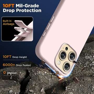 COFFKER Compatible with iPhone 15 Pro Max Case, Liquid Silicone Case, Full Body Shockproof Protective Cover Slim Thin Phone Case with Soft Anti-Scratch Microfiber Lining, 6.7 inch-Lovely Pink