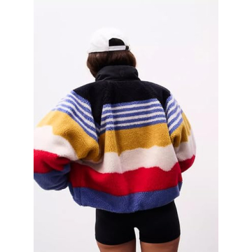 Fhniepan Women's Printed Fleece Jacket - Stylish & Cozy