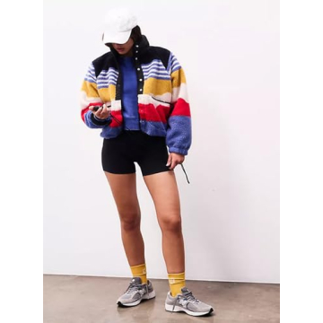 Fhniepan Women's Printed Fleece Jacket - Stylish & Cozy