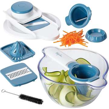 Ayesha 5-in-1 Mandoline & Spiralizer Set - Twilight Teal