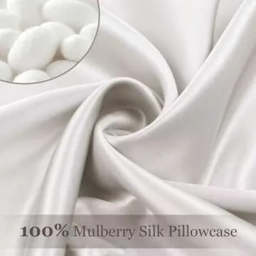Adubor Silk Pillow Cases - 100% Pure Mulberry Silk, 23 Momme 6A Grade Fibers, 900 Thread Count, Silk Pillowcase for Hair and Skin Health, with Hidden Zipper (Standard 20''×26'', Lvory White, 1PC)