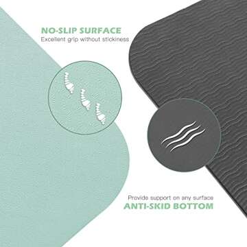 UMINEUX Extra Thick 1/3'' Non Slip Yoga Mats for Women, Eco Friendly TPE Fitness Exercise Mat with C...