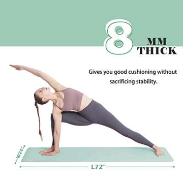 UMINEUX Extra Thick 1/3'' Non Slip Yoga Mats for Women, Eco Friendly TPE Fitness Exercise Mat with Carrying Sling & Storage Bag