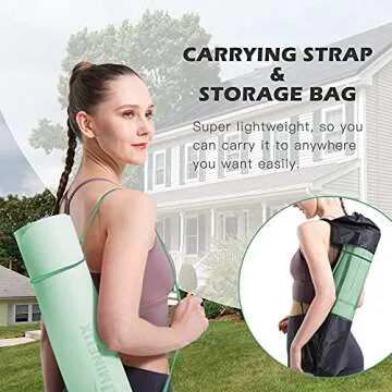 UMINEUX Extra Thick 1/3'' Non Slip Yoga Mats for Women, Eco Friendly TPE Fitness Exercise Mat with Carrying Sling & Storage Bag