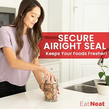 EatNeat Stylish Glass Canisters Set - Airtight Food Storage