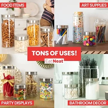EatNeat Stylish Glass Canisters Set - Airtight Food Storage