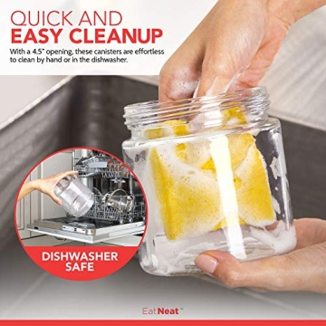 EatNeat Stylish Glass Canisters Set - Airtight Food Storage