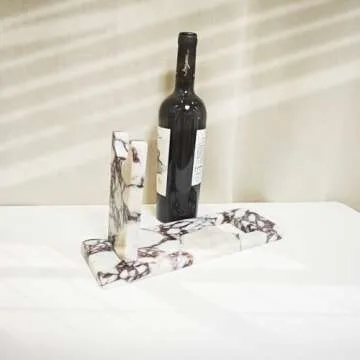 Artisanal Abode Creative Modern Marble Wine Holder Stand, Single Bottle Wine Rack Storage, Elegant Home Decor, Stylish Tabletop Display for Wine Enthusiast