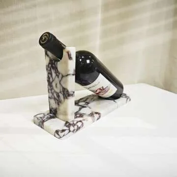 Artisanal Abode Creative Modern Marble Wine Holder Stand, Single Bottle Wine Rack Storage, Elegant Home Decor, Stylish Tabletop Display for Wine Enthusiast