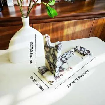 Artisanal Abode Creative Modern Marble Wine Holder Stand, Single Bottle Wine Rack Storage, Elegant Home Decor, Stylish Tabletop Display for Wine Enthusiast