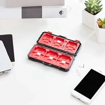 Amazon Basics Memory Card Carrying Case Holder 24 Slots for SD and Micro SD Cards, Black