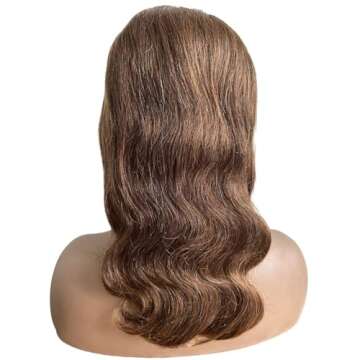 Brown Bob Wig Human Hair 13x4 Frontal Lace Wig 14 Inch Body Wave HD Lace Front Wigs Human Hair Pre Plucked Glueless Bob Wigs for Women Human Hair (#4 Brown, 14 Inch)