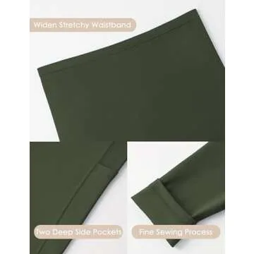 POSHDIVAH 2Pcs Women's Maternity Workout Leggings Over The Belly Pregnancy Yoga Pants with Pockets Soft Active Wear Work Pants Black Green Medium