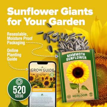 Grow 520+ Giant Mammoth Sunflower Seeds for Easy Planting & Vibrant Gardens