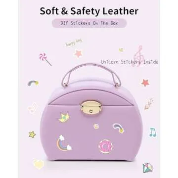 Vlando Kids Musical Jewelry Box for Girls with Drawer, Music Box with Ballerina and Stickers for Birthday Bedroom Decor, Gifts for Girls Kids Christmas Thanksgiving Gifts 2024 - Purple