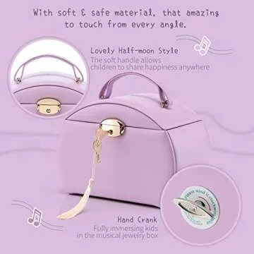 Vlando Kids Musical Jewelry Box for Girls with Drawer, Music Box with Ballerina and Stickers for Birthday Bedroom Decor, Gifts for Girls Kids Christmas Thanksgiving Gifts 2024 - Purple