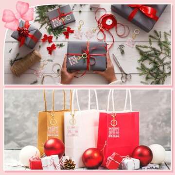 Misdary 24 Pcs Pink Bow Party Favor Keychain Acrylic Coquette Birthday Party Favor Keychain Bulk Coquette Pink Bow Key Ring Graduation Gift for Birthday Cheer Dance Team Friends Gift