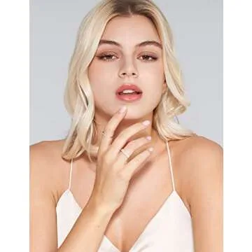 IMOLOVE Moissanite Wedding Band Wedding Rings for Women 925 Sterling Silver Rings with 18K White Gold Plated Eternity Stackable Engagement Ring Anniversary Band Size 7