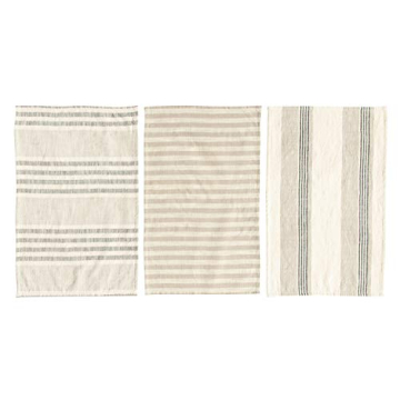 Creative Co-Op Cotton Tea Towels Set of 3 Stylish & Durable