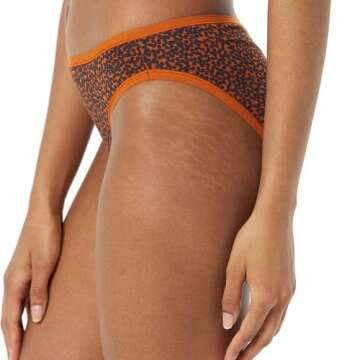 Amazon Essentials Women's Cotton Bikini Brief Underwear (Available in Plus Size), Pack of 6, Multicolor/Floral/Petal Print, Medium