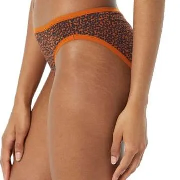 Amazon Essentials Women's Cotton Bikini Brief Underwear (Available in Plus Size), Pack of 6, Multicolor/Floral/Petal Print, Medium