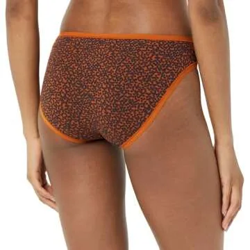 Amazon Essentials Women's Cotton Bikini Brief Underwear (Available in Plus Size), Pack of 6, Multicolor/Floral/Petal Print, Medium