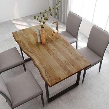 vidaXL Industrial Dining Table - Solid Acacia Wood for Unique Home Style