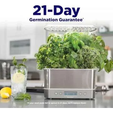 AeroGarden Harvest Elite Indoor Garden Hydroponic System with LED Grow Light and Seed Kit, Holds up to 6 Pods, Stainless Steel