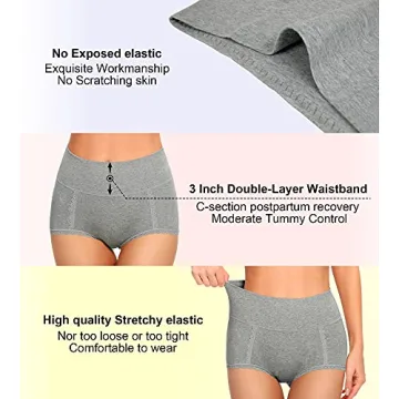 High Waisted Cotton Panties for Tummy Control