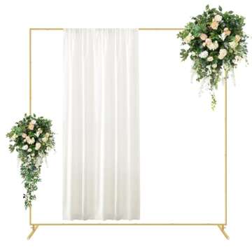 HAITRAL Gold Square Backdrop Stand | Elegant Ceremony Decor for Celebrations