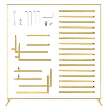 HAITRAL Gold Square Backdrop Stand for Elegant Events