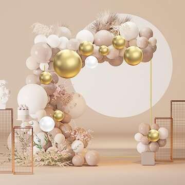 HAITRAL Gold Square Backdrop Stand for Elegant Events