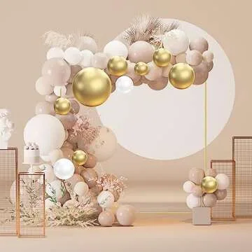 HAITRAL Gold Square Backdrop Stand for Elegant Events