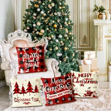 Buffalo Check Christmas Pillow Covers Set of 4 18x18