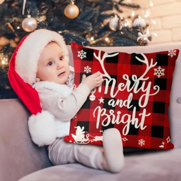 Buffalo Check Christmas Pillow Covers Set of 4 18x18