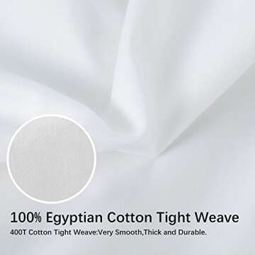 Haperlare 4-Pack Zippered Pillow Protectors, Premium 400 Thread Count 100% Egyptian Cotton Pillowcases Queen Pillow Covers, 20x30 inch