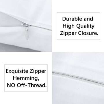 Haperlare 4-Pack Zippered Pillow Protectors, Premium 400 Thread Count 100% Egyptian Cotton Pillowcases Queen Pillow Covers, 20x30 inch