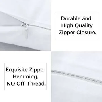 Haperlare 4-Pack Zippered Pillow Protectors, Premium 400 Thread Count 100% Egyptian Cotton Pillowcases Queen Pillow Covers, 20x30 inch