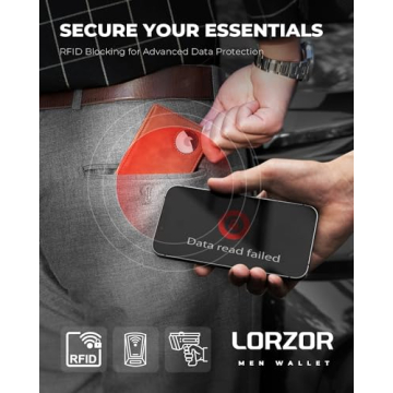 LORZOR Money Clip Wallet - Slim & RFID Blocking for Men
