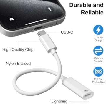 ACANDYA USB C to Lightning Adapter for iPhone 15/Pro