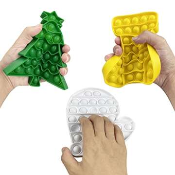 Jofan 4 Pack Christmas Fidget Sensory Pop Toys Pack for Kids Girls Boys Toddlers Christmas Stocking ...