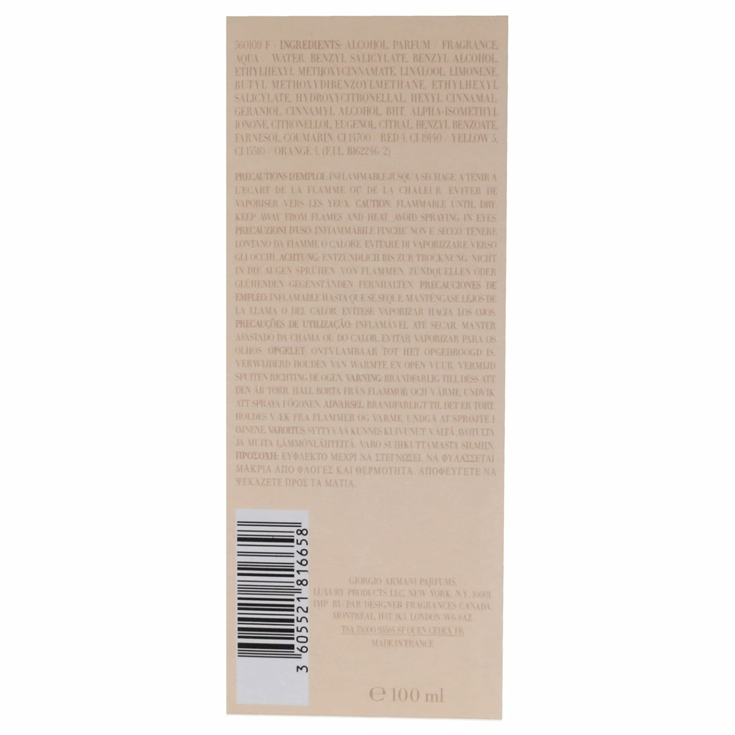 Giorgio Armani Si Eau de Parfum Spray for Women 3.38 Oz