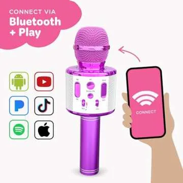 Move2Play, Kids Karaoke Microphone | Includes Pre-Loaded Songs & Bluetooth | Kids Birthday & Easter Gift | Toy for All Ages 2, 3, 4, 5, 6+ Year Old Girls, Boys & Toddlers