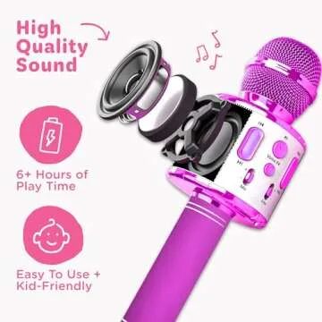Move2Play, Kids Karaoke Microphone | Includes Pre-Loaded Songs & Bluetooth | Kids Birthday & Easter Gift | Toy for All Ages 2, 3, 4, 5, 6+ Year Old Girls, Boys & Toddlers