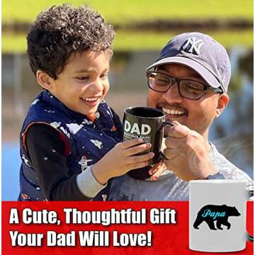 Color Changing Papa Bear Coffee Mug [16oz] Unique Gifts for Dad - Fun Presents for Father's Day 2023...
