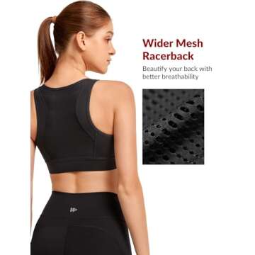 Yvette Front Closure Sports Bras for Women High Support Large Bust Supportive Sports Bra High Impact...